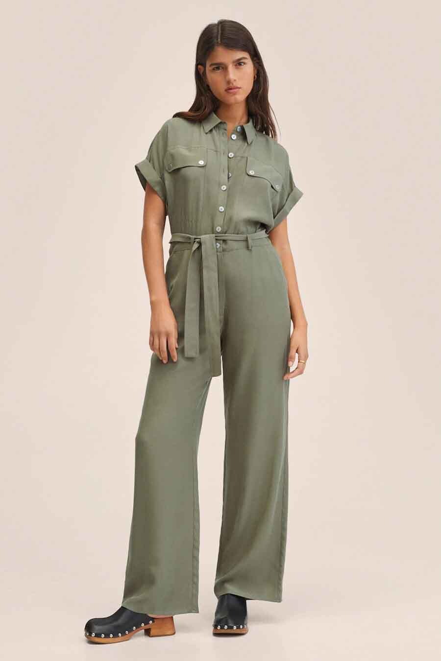 Mango khaki jumpsuit online